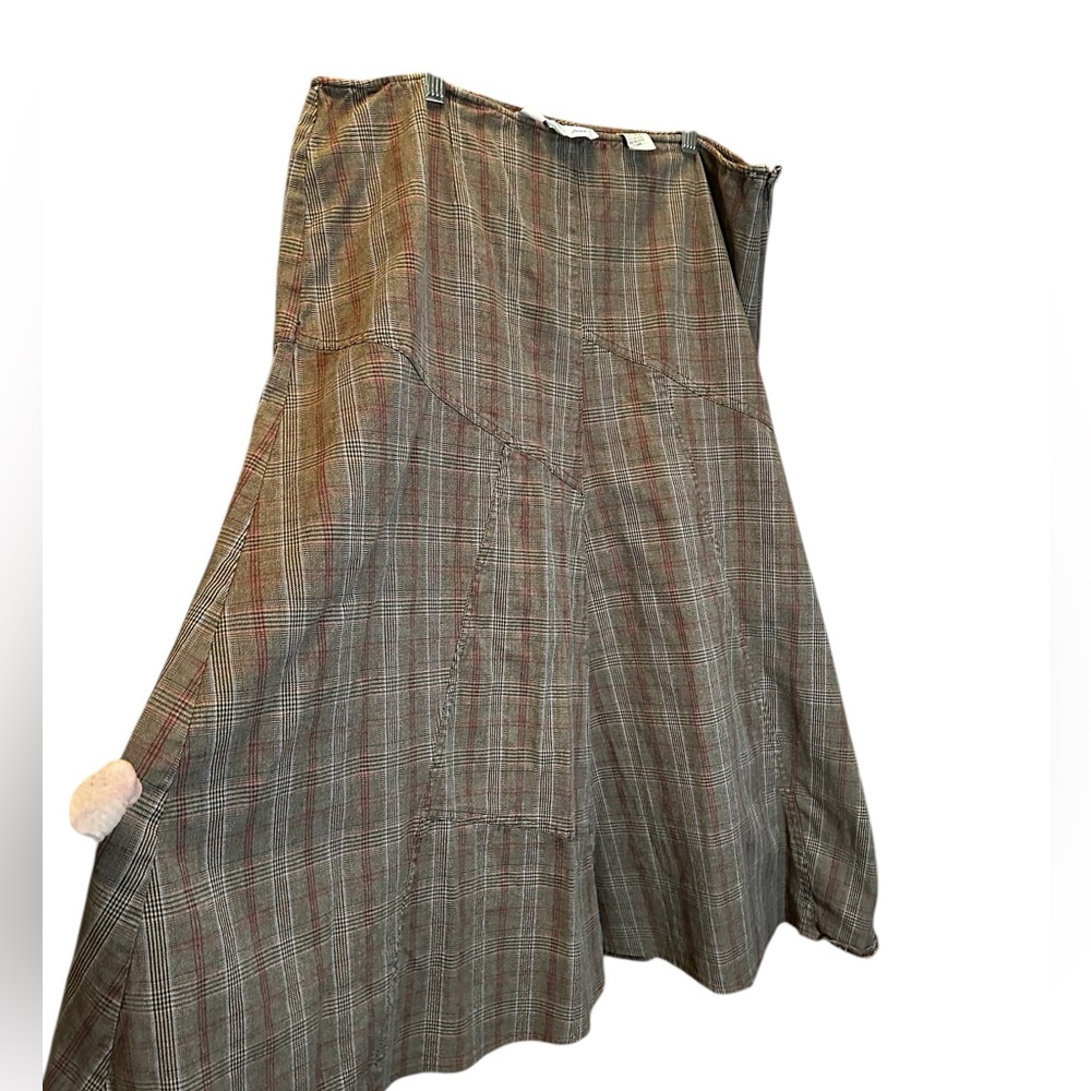 Vintage Talbots brown Plaid A-Line Midi Skirt 16 plus